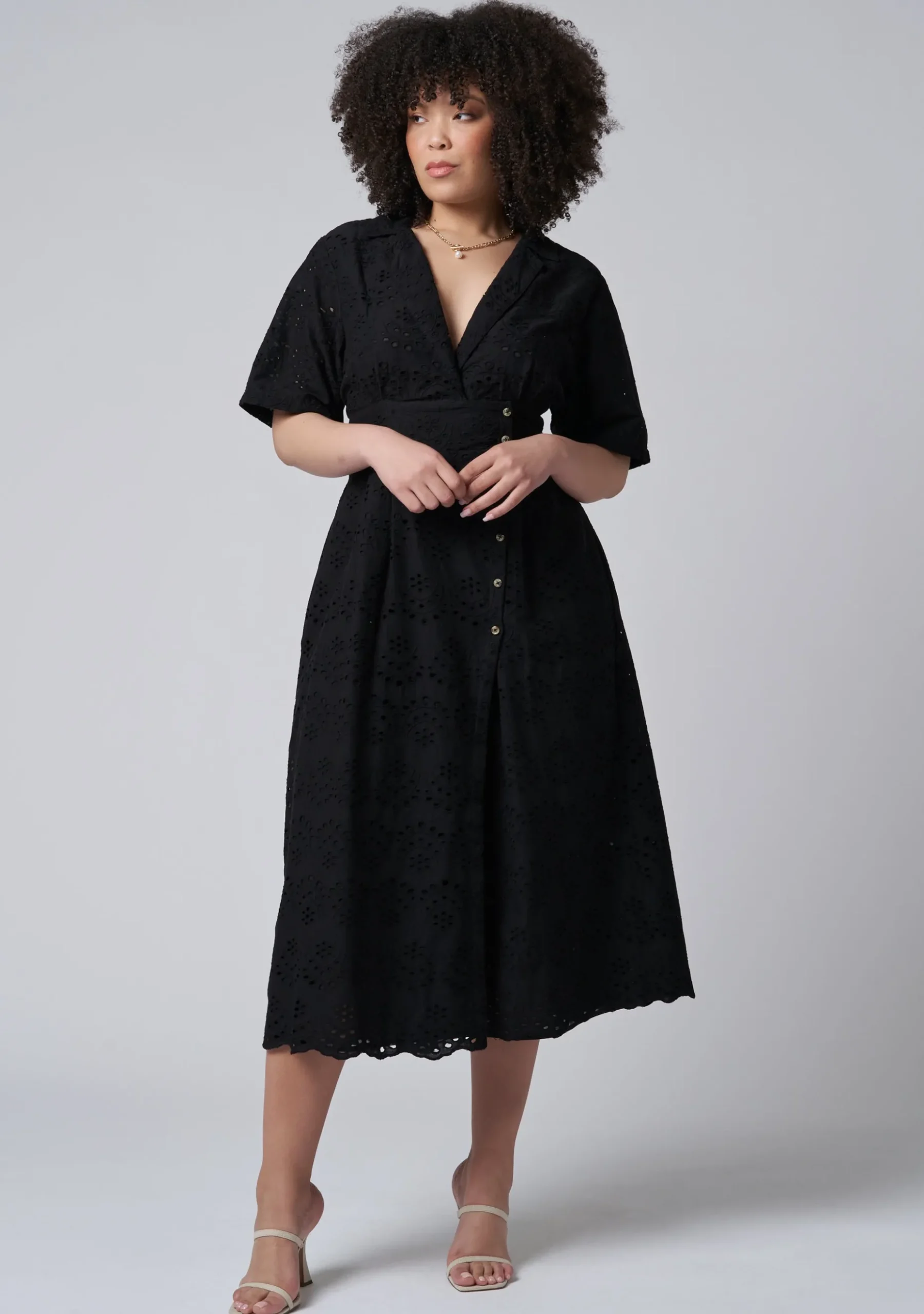 Adeline Broderie Midi Dress