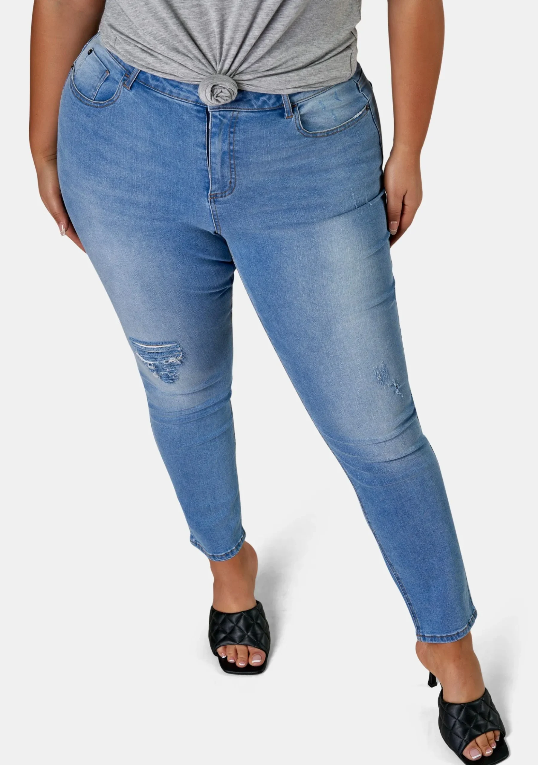 Amber Ankle Distressed Skinny Leg Jean