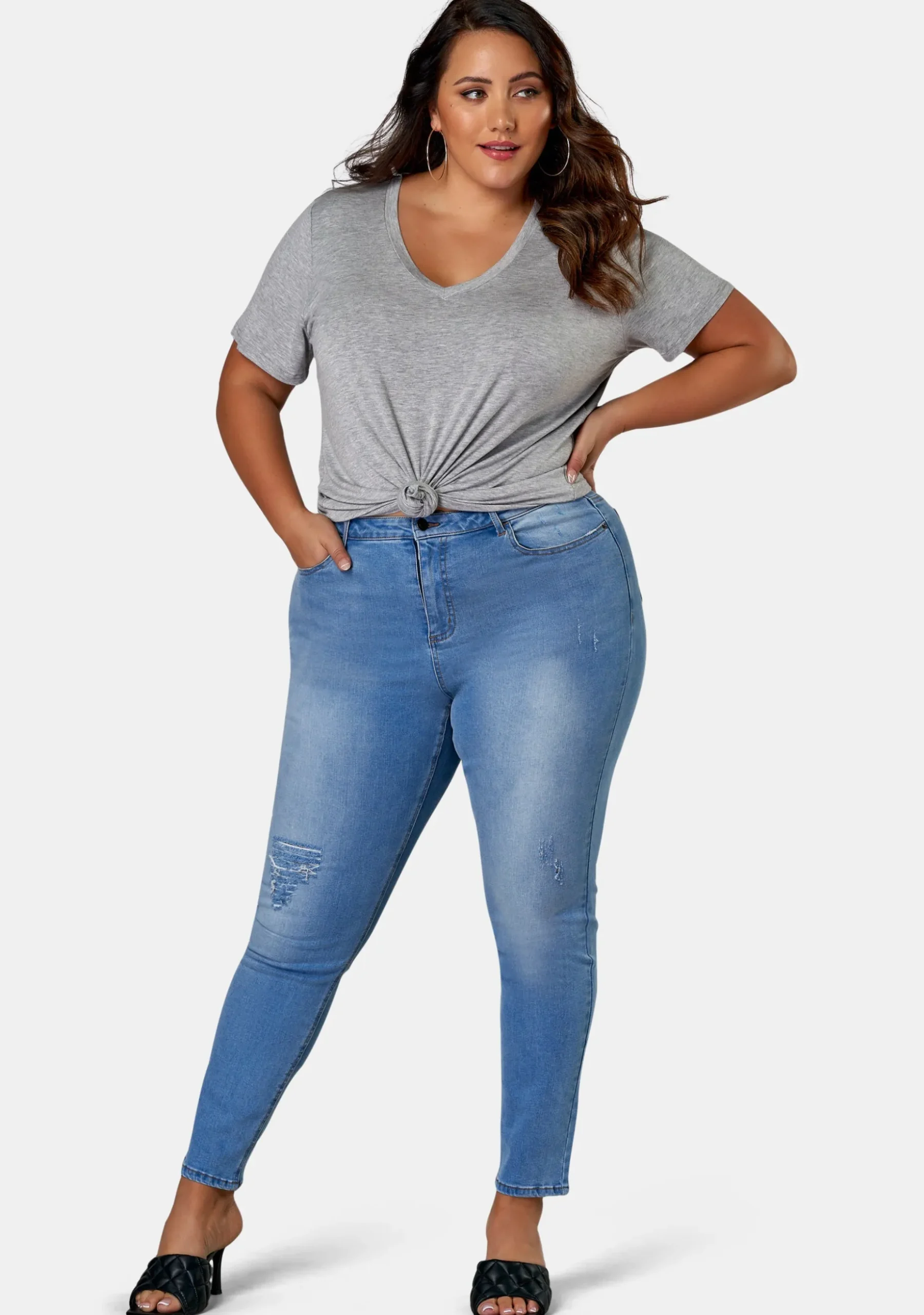 Amber Ankle Distressed Skinny Leg Jean