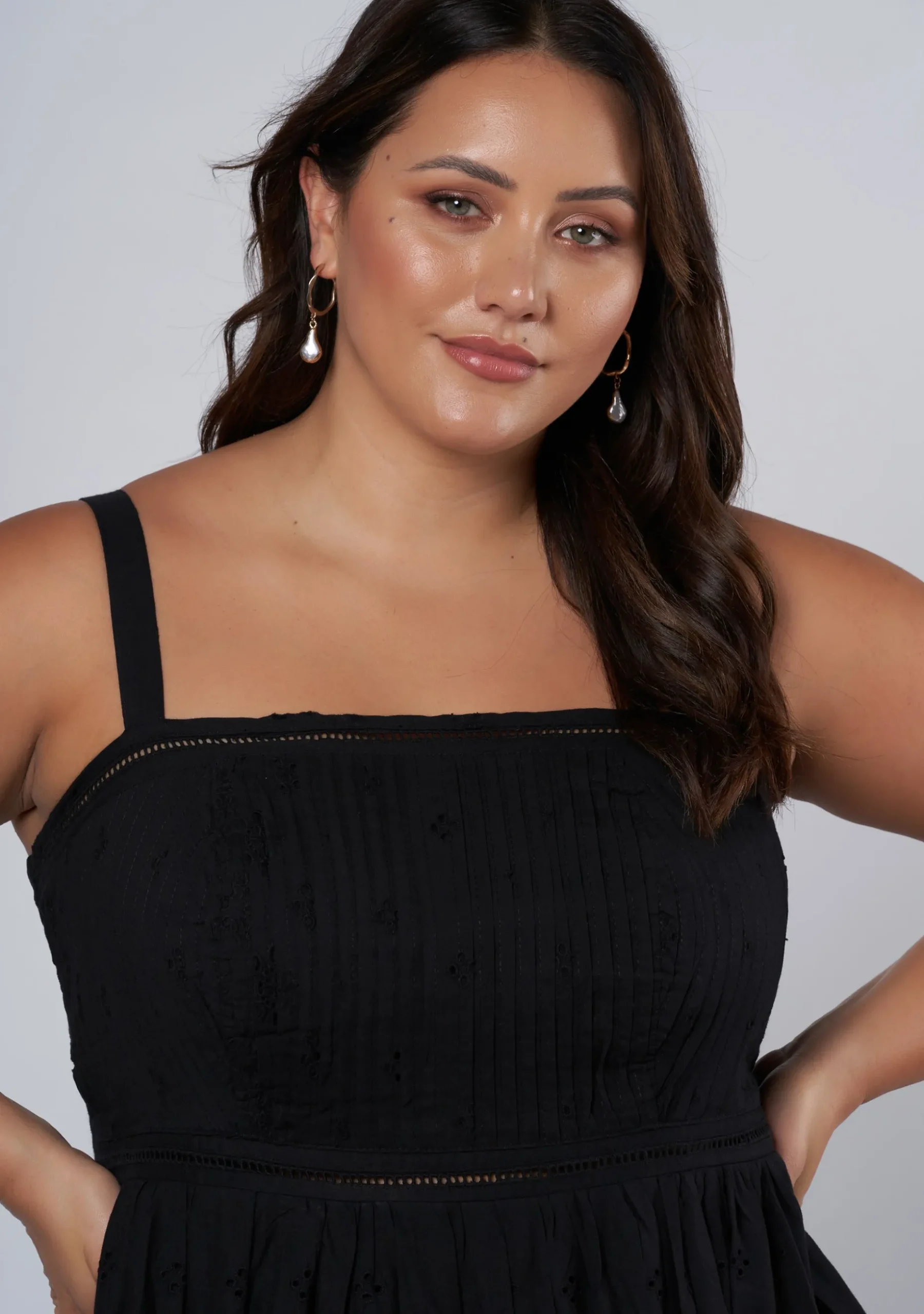 Brenna Broderie Midi Dress