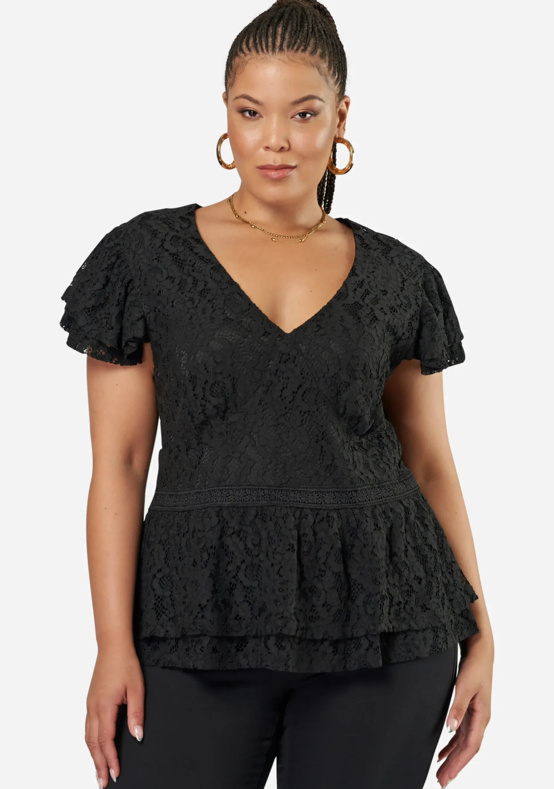 Daisy Lace Peplum Top