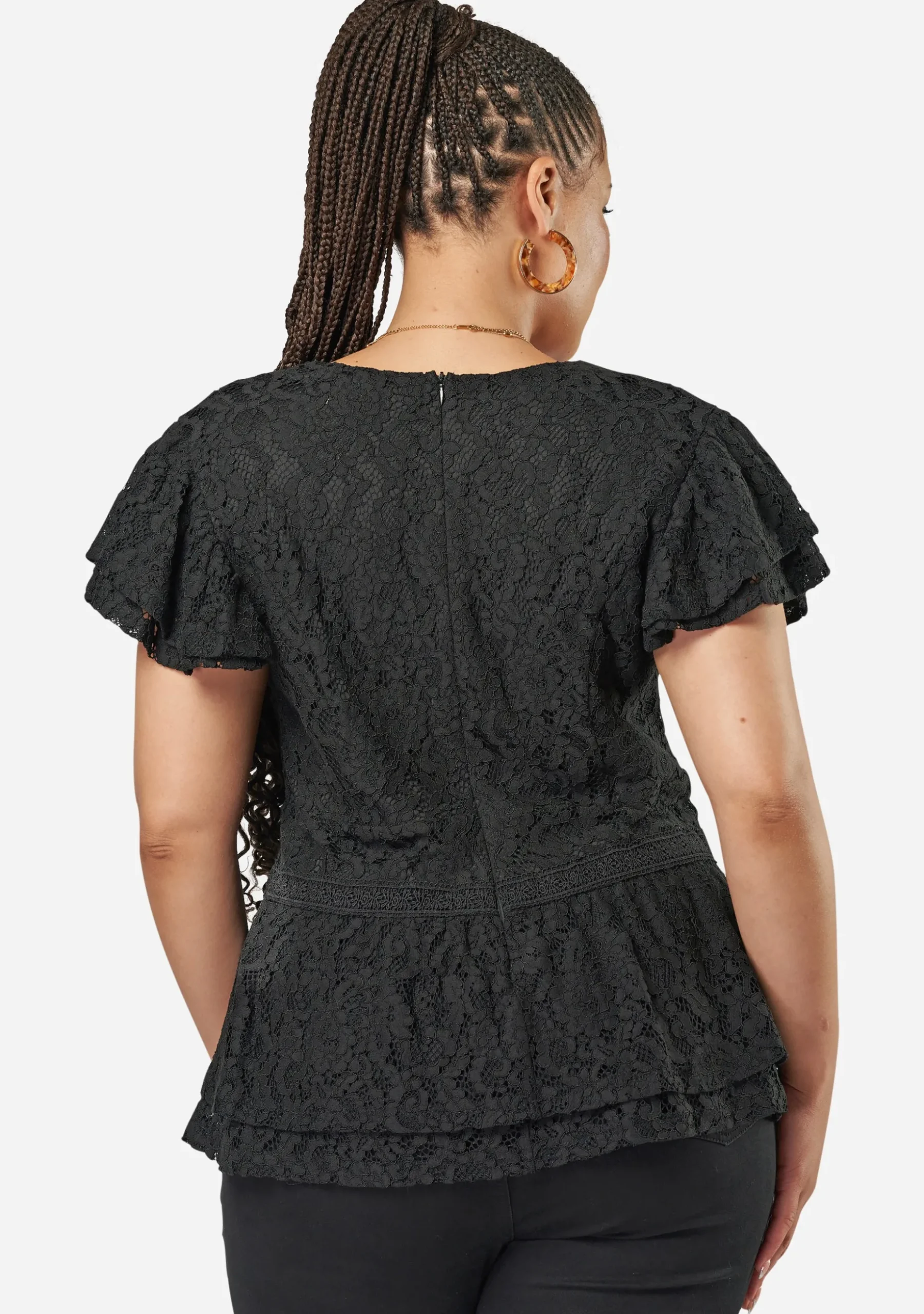 Daisy Lace Peplum Top