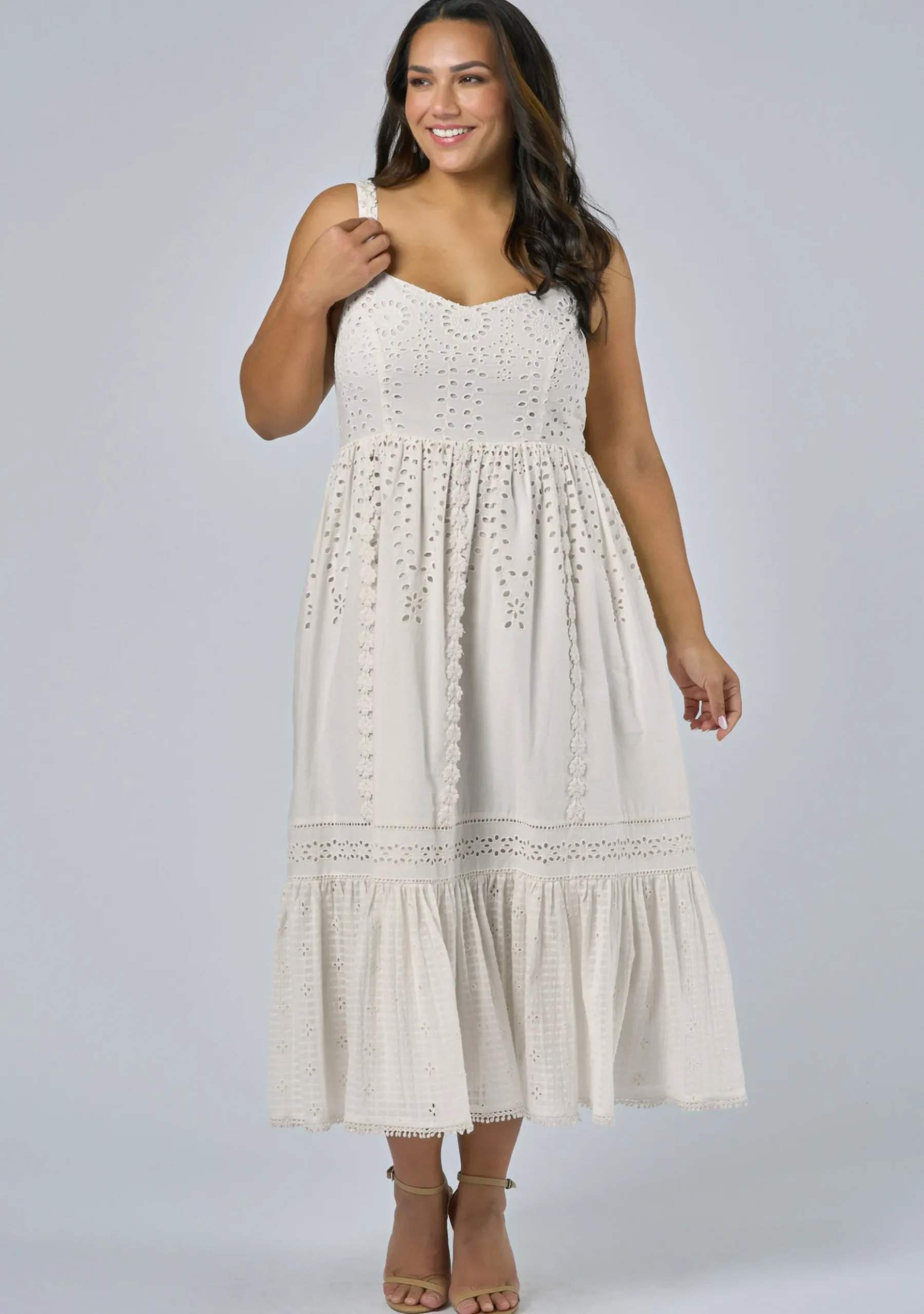 Edwina Embroidered Midi Dress
