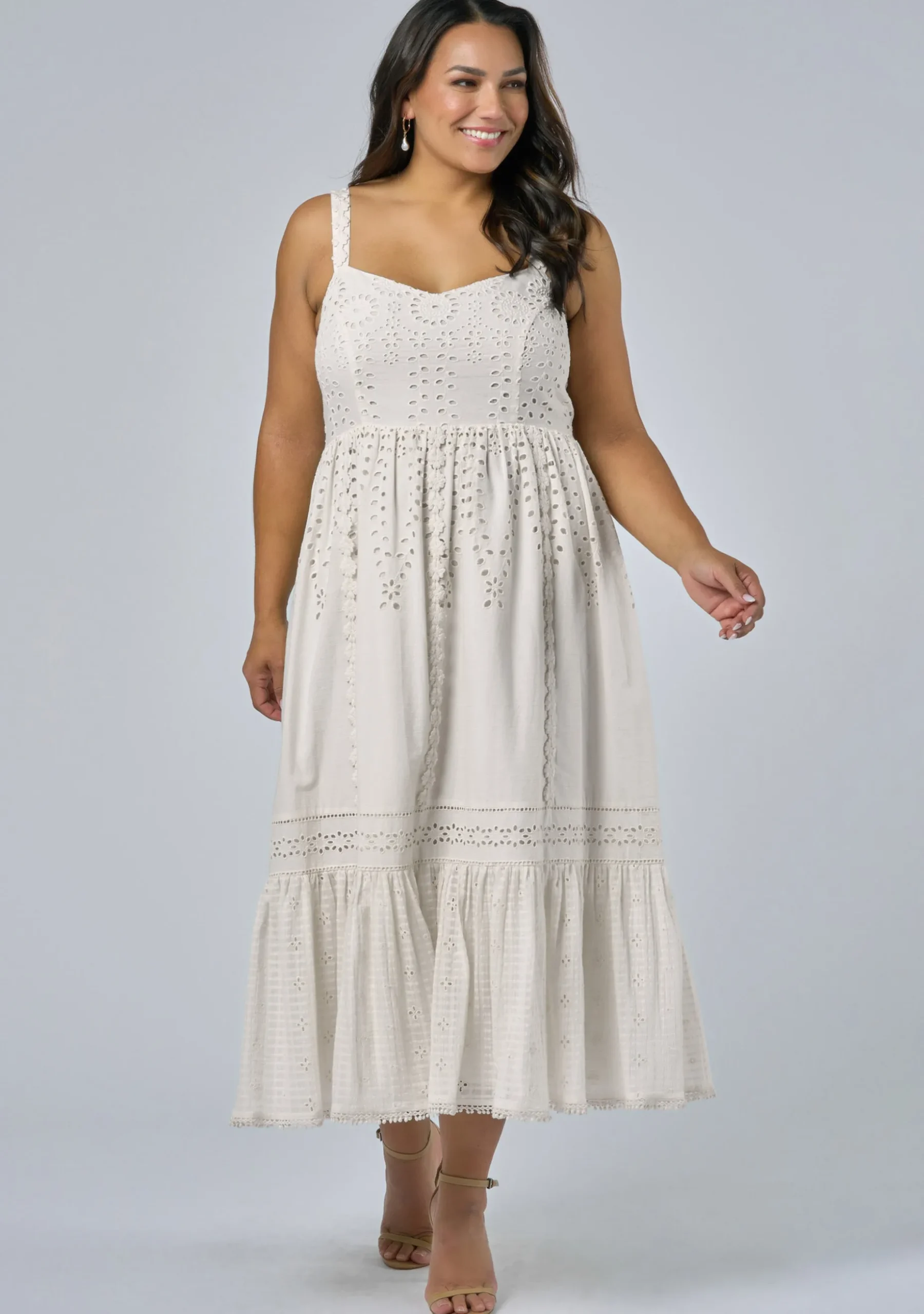 Edwina Embroidered Midi Dress