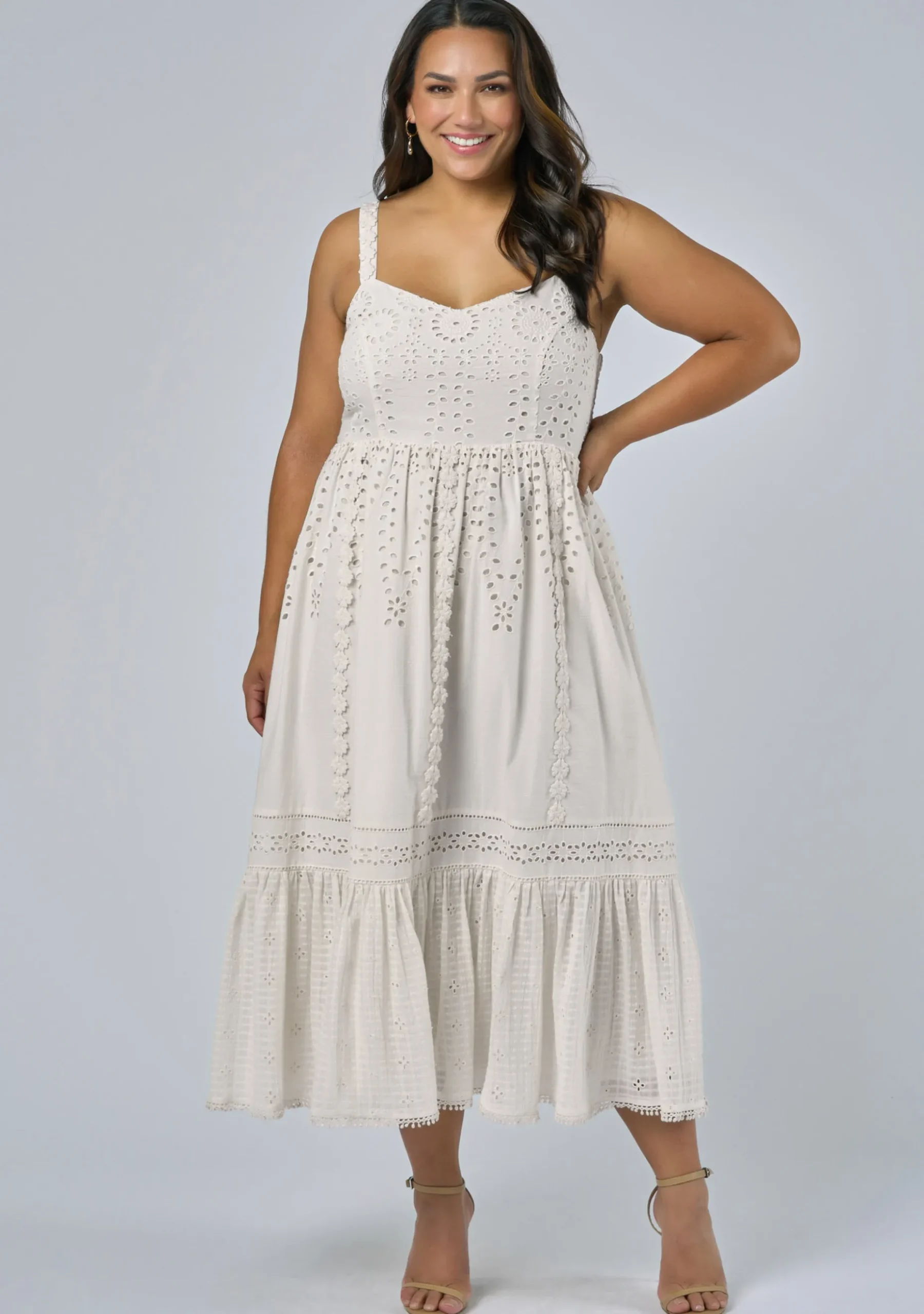 Edwina Embroidered Midi Dress