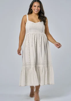 Edwina Embroidered Midi Dress
