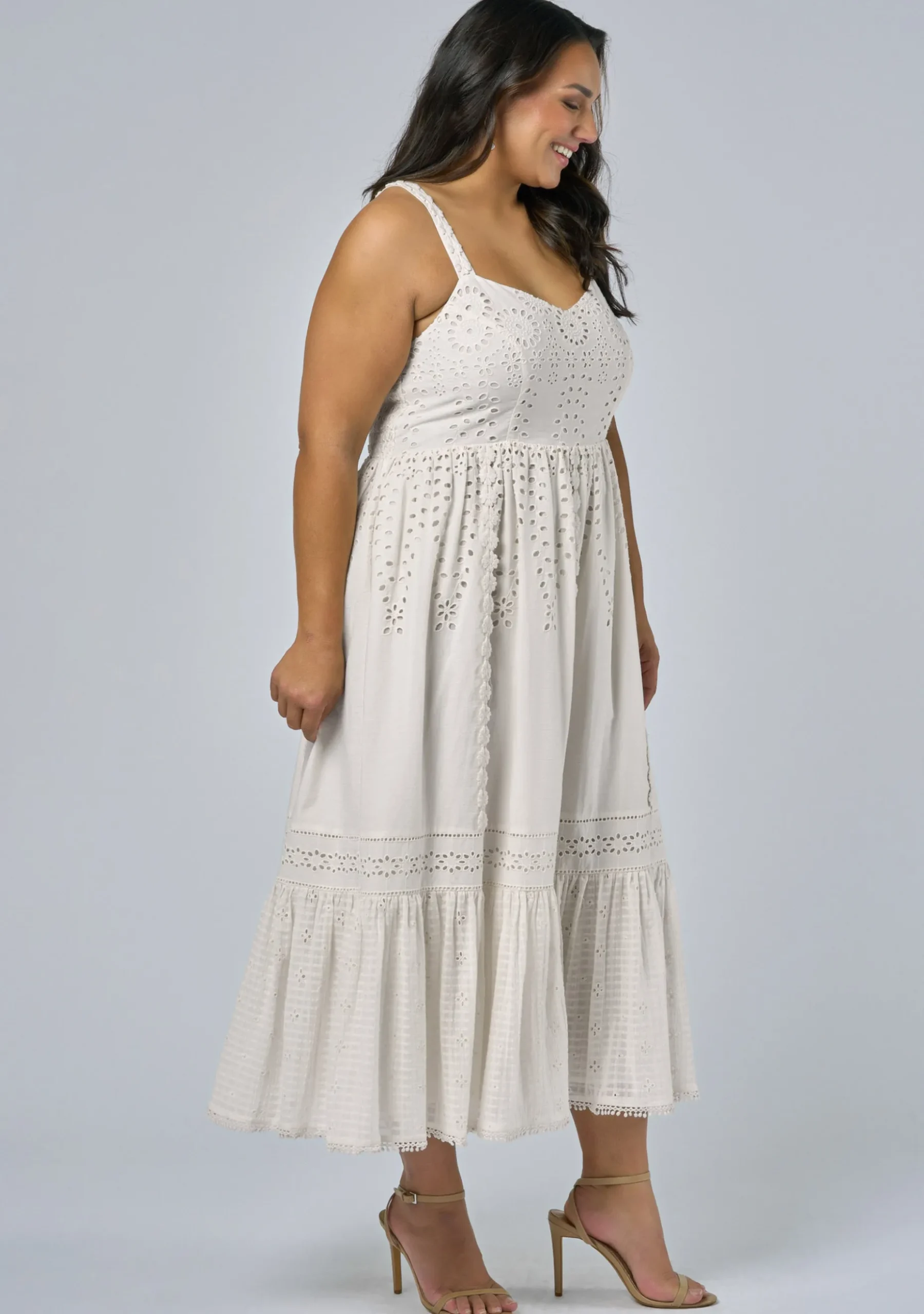 Edwina Embroidered Midi Dress