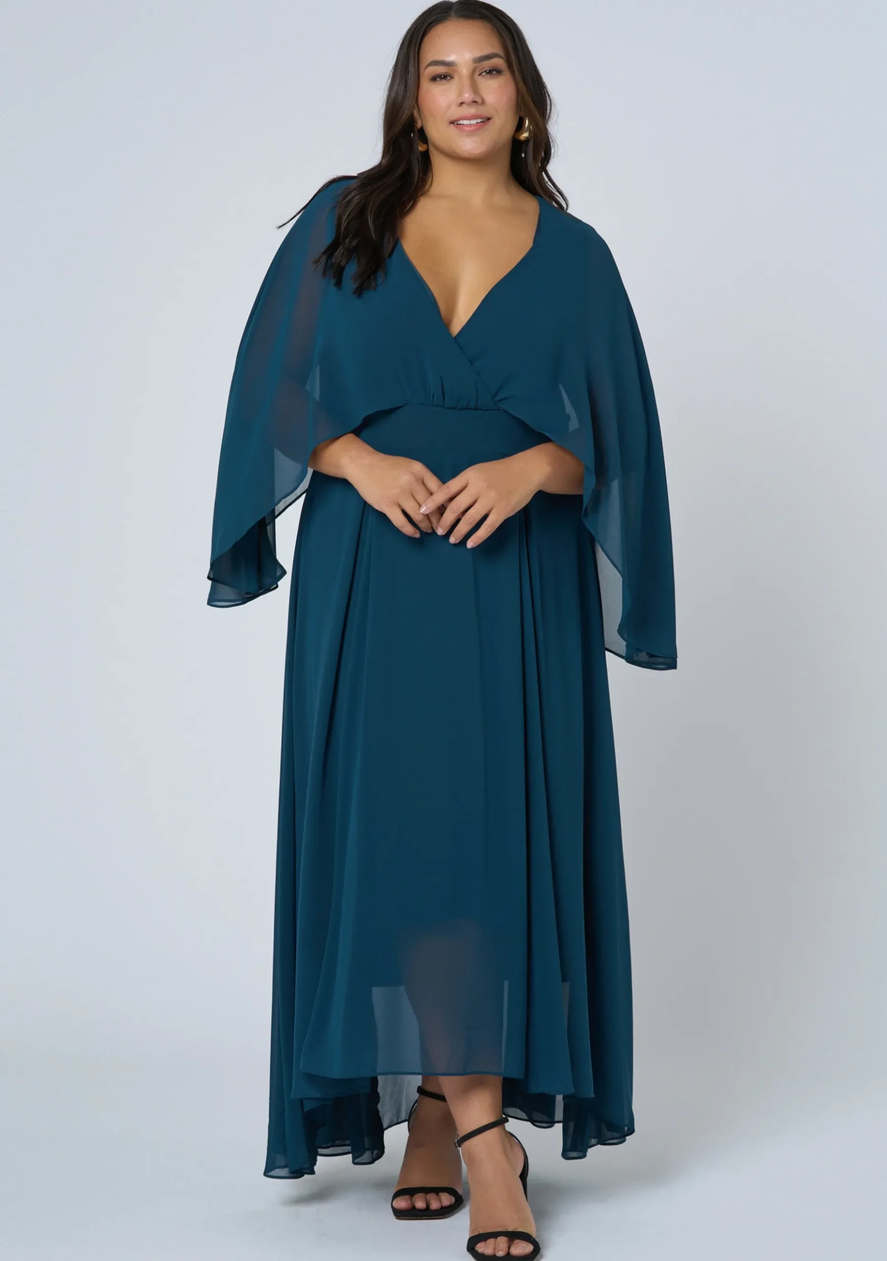 Electric Chemistry Cape Maxi Dress