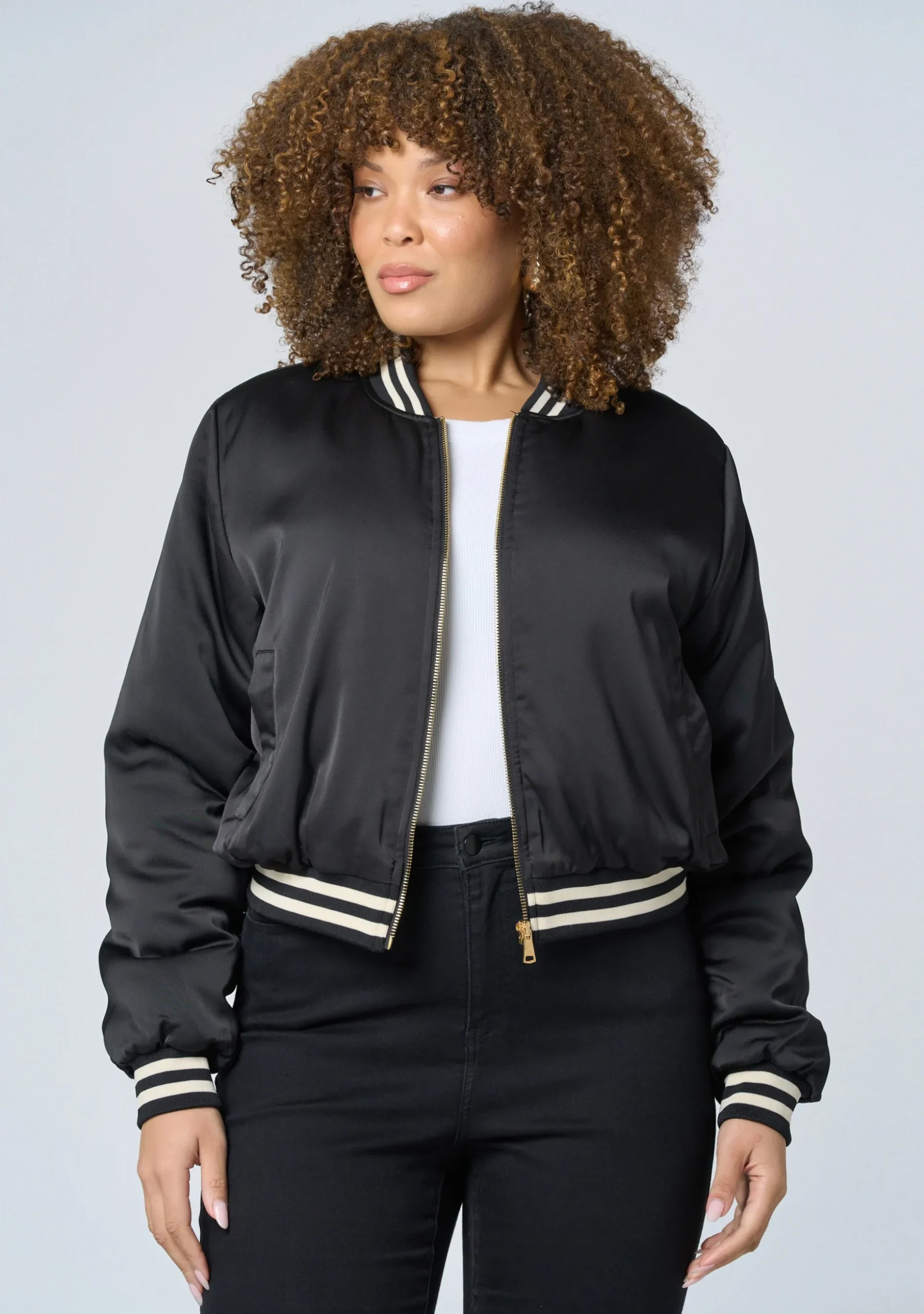 Force Of Nature Satin Bomber