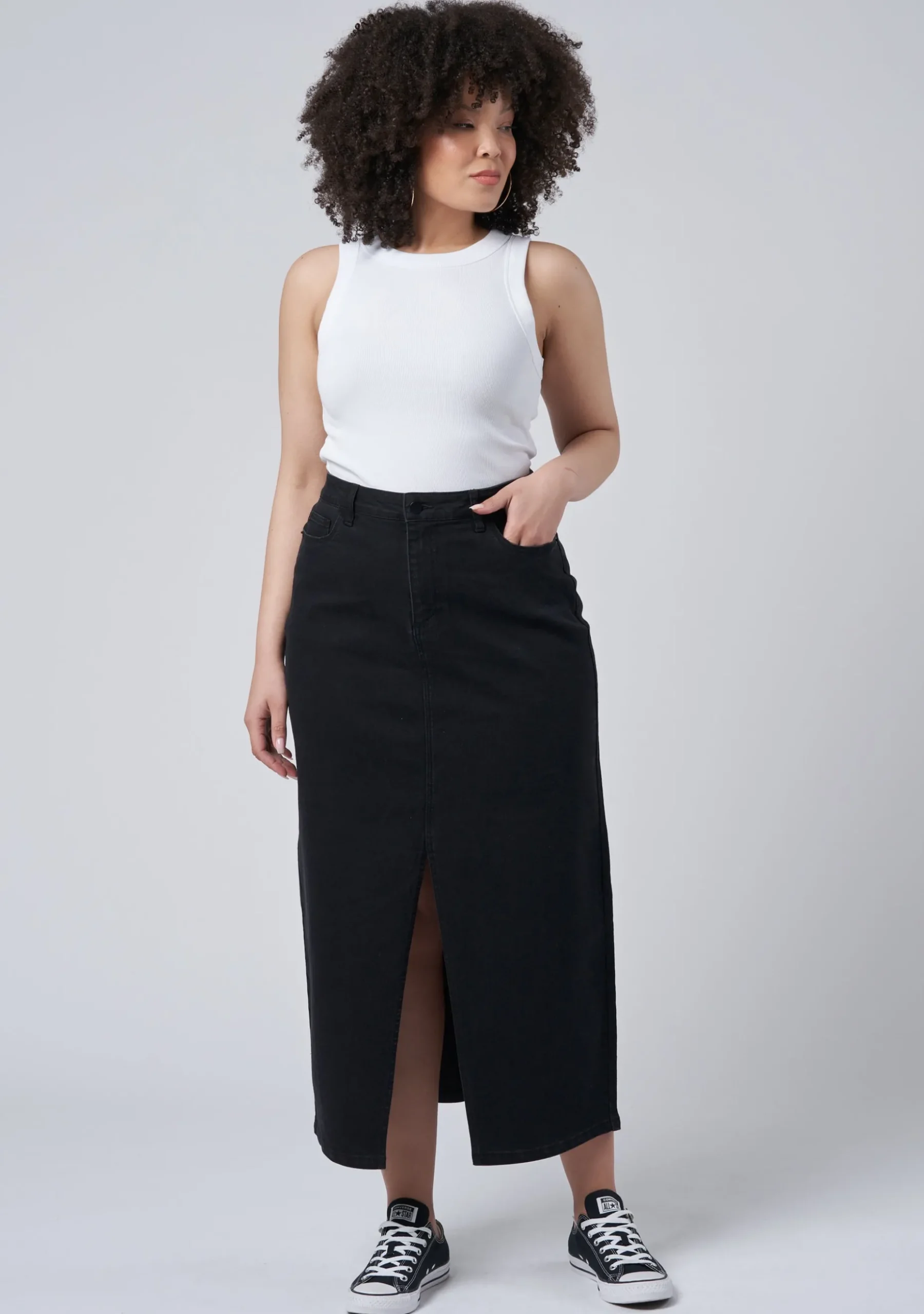 Hype Denim Maxi Skirt