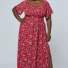 Ivy Shirred Print Maxi Dress