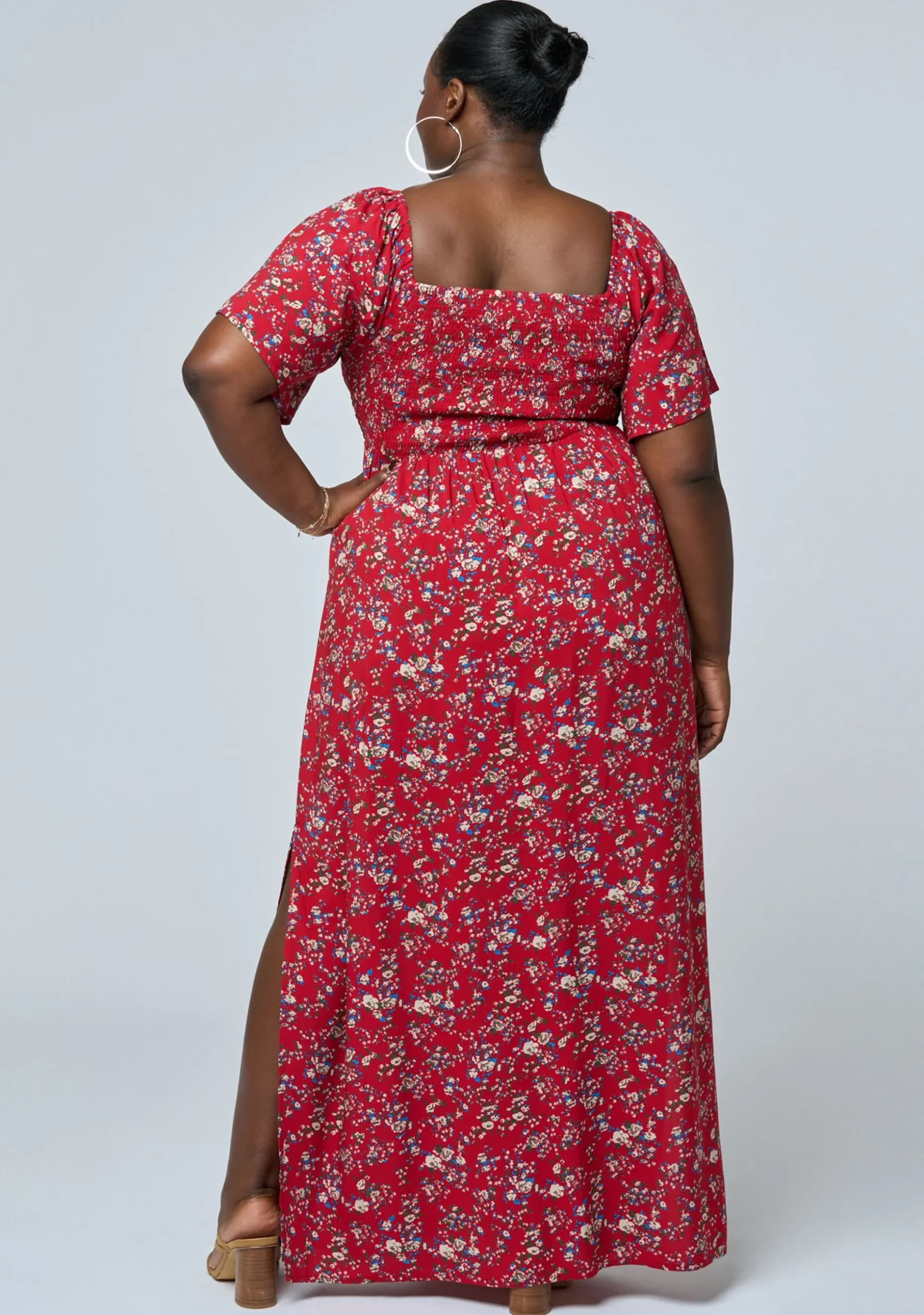 Ivy Shirred Print Maxi Dress