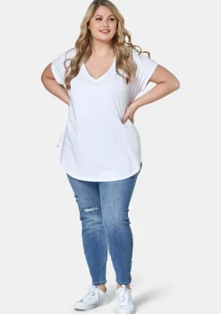 Jacinta Longline V Neck Tee