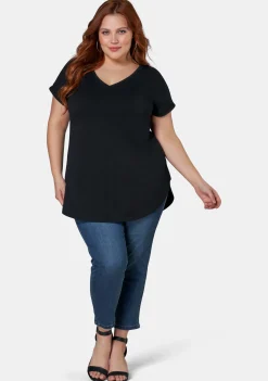 Jacinta Longline V Neck Tee