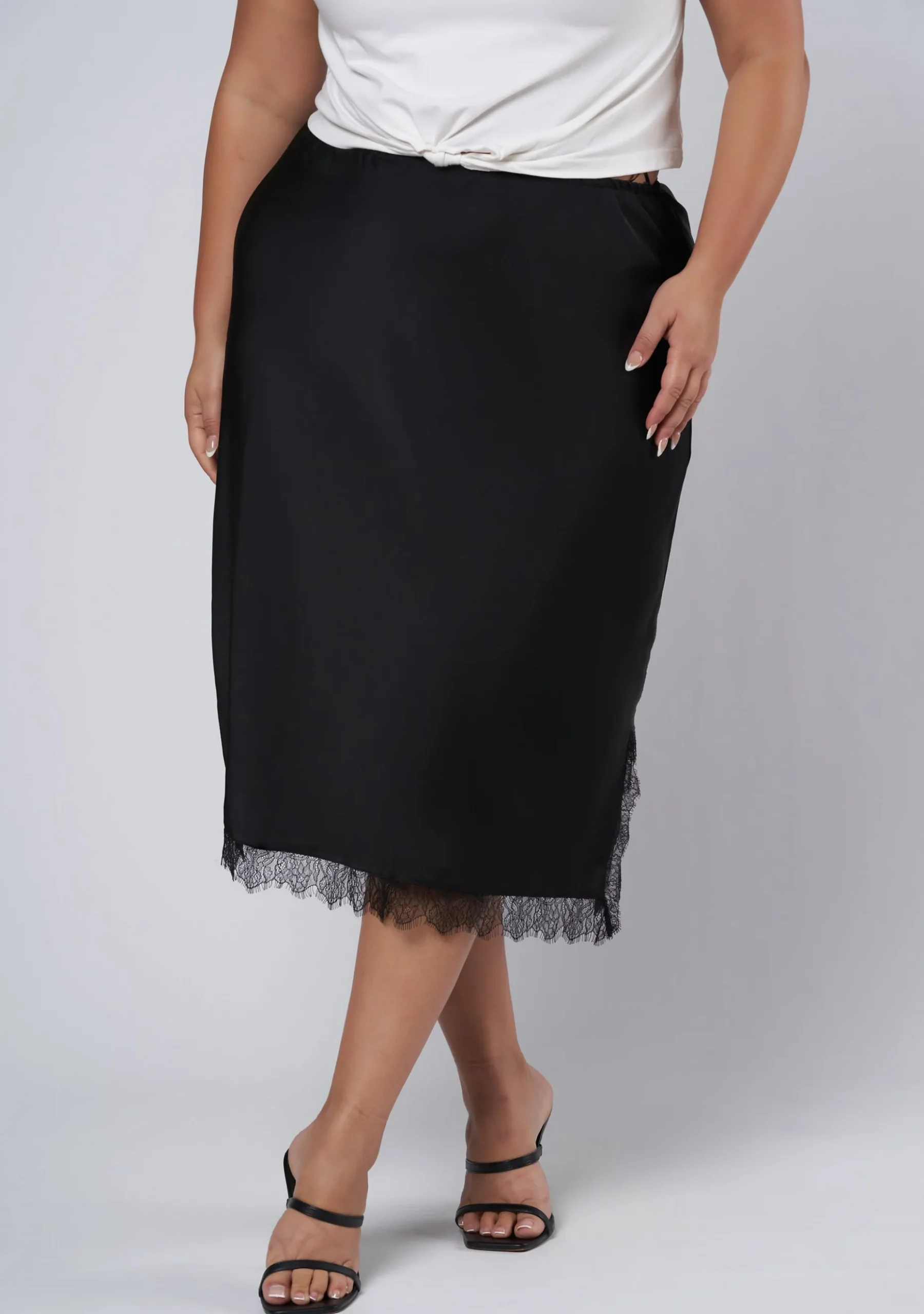 Last Nite Midi Slip Skirt