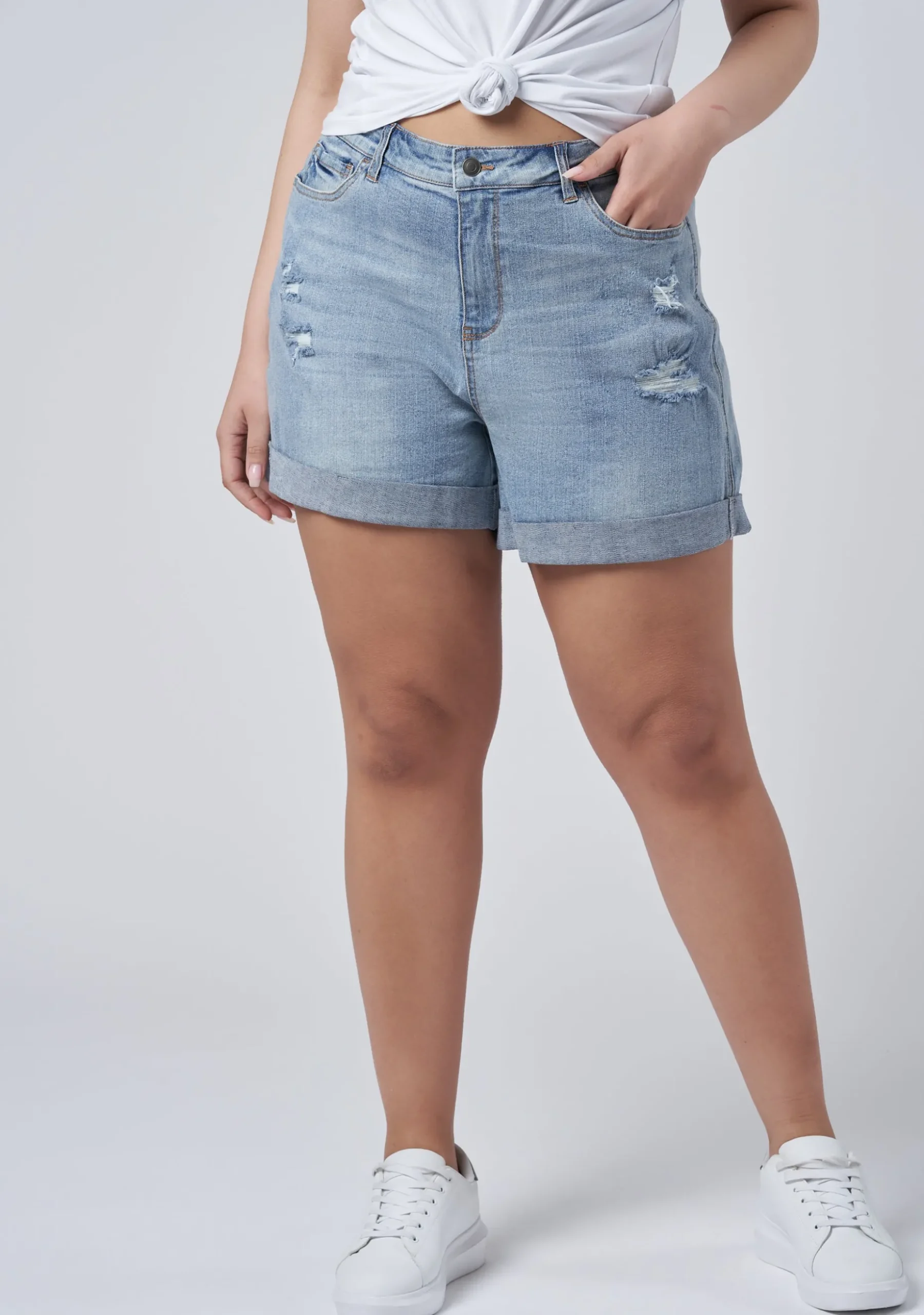 Loreli Distressed Denim Shorts