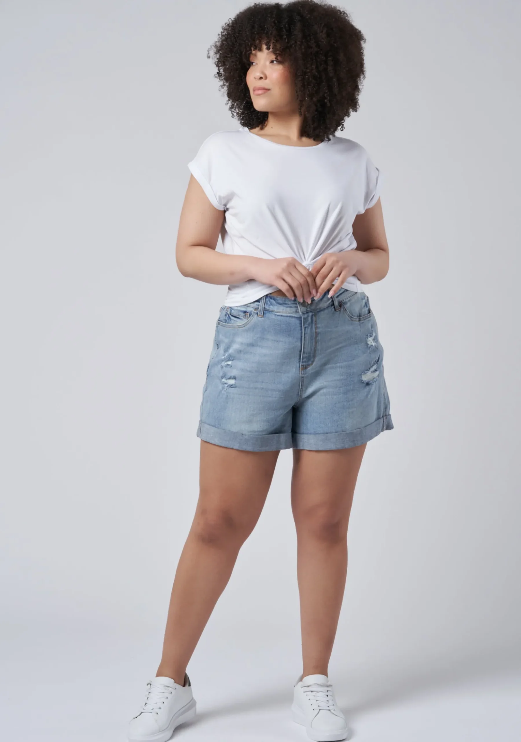 Loreli Distressed Denim Shorts