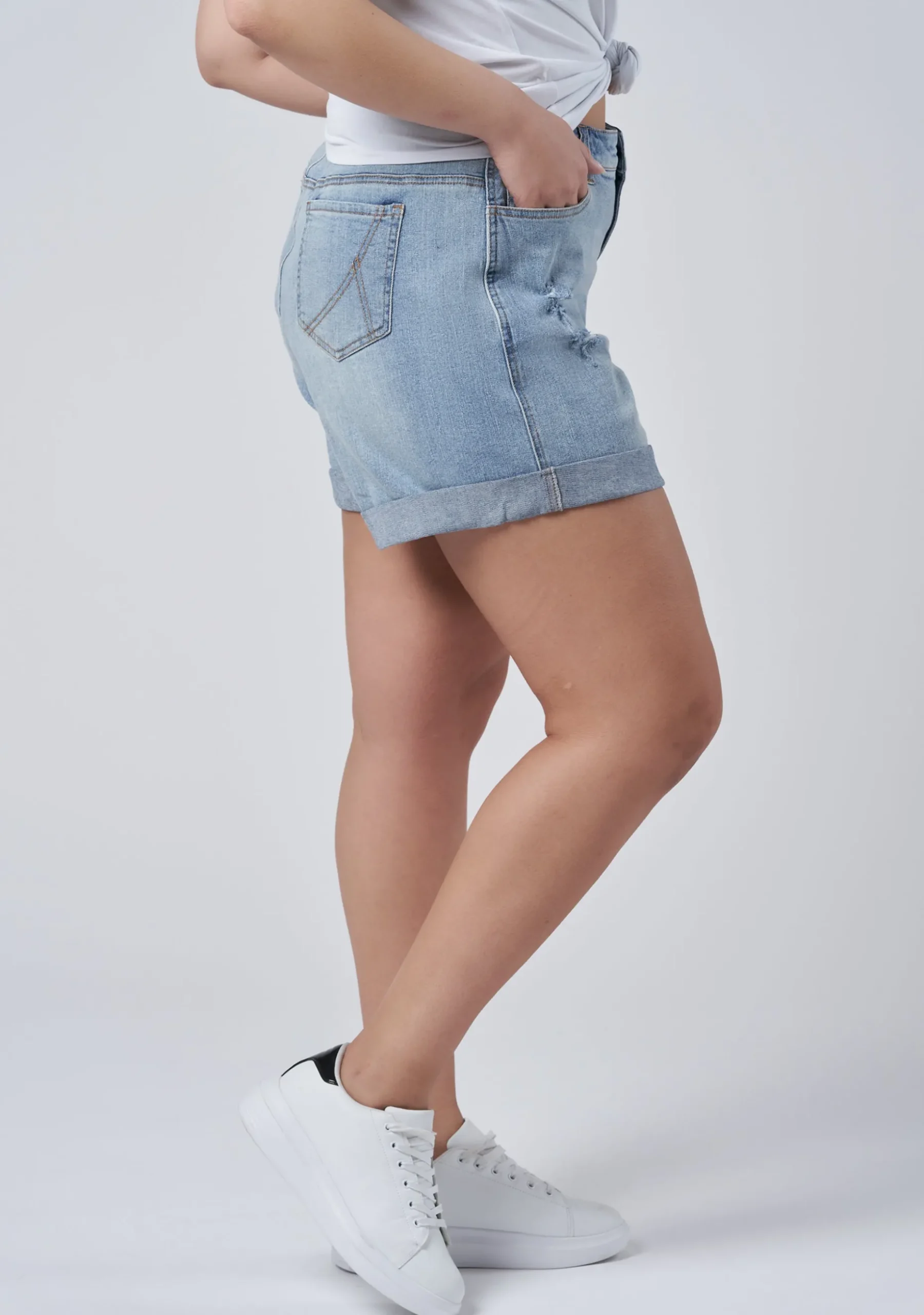 Loreli Distressed Denim Shorts