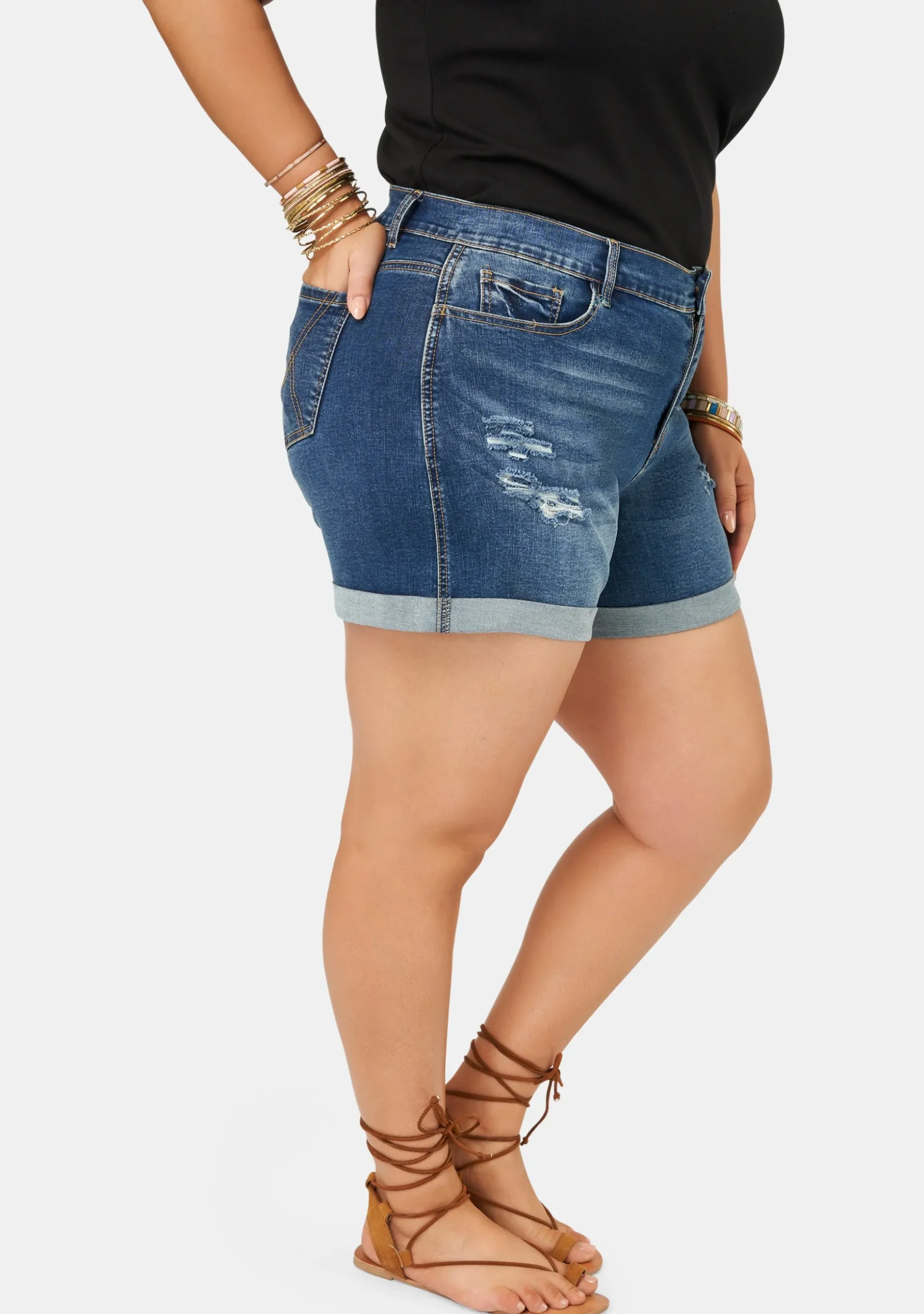 Lorili Distressed Denim Short