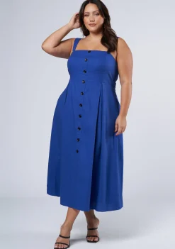 Mia Button Through Midi Dress