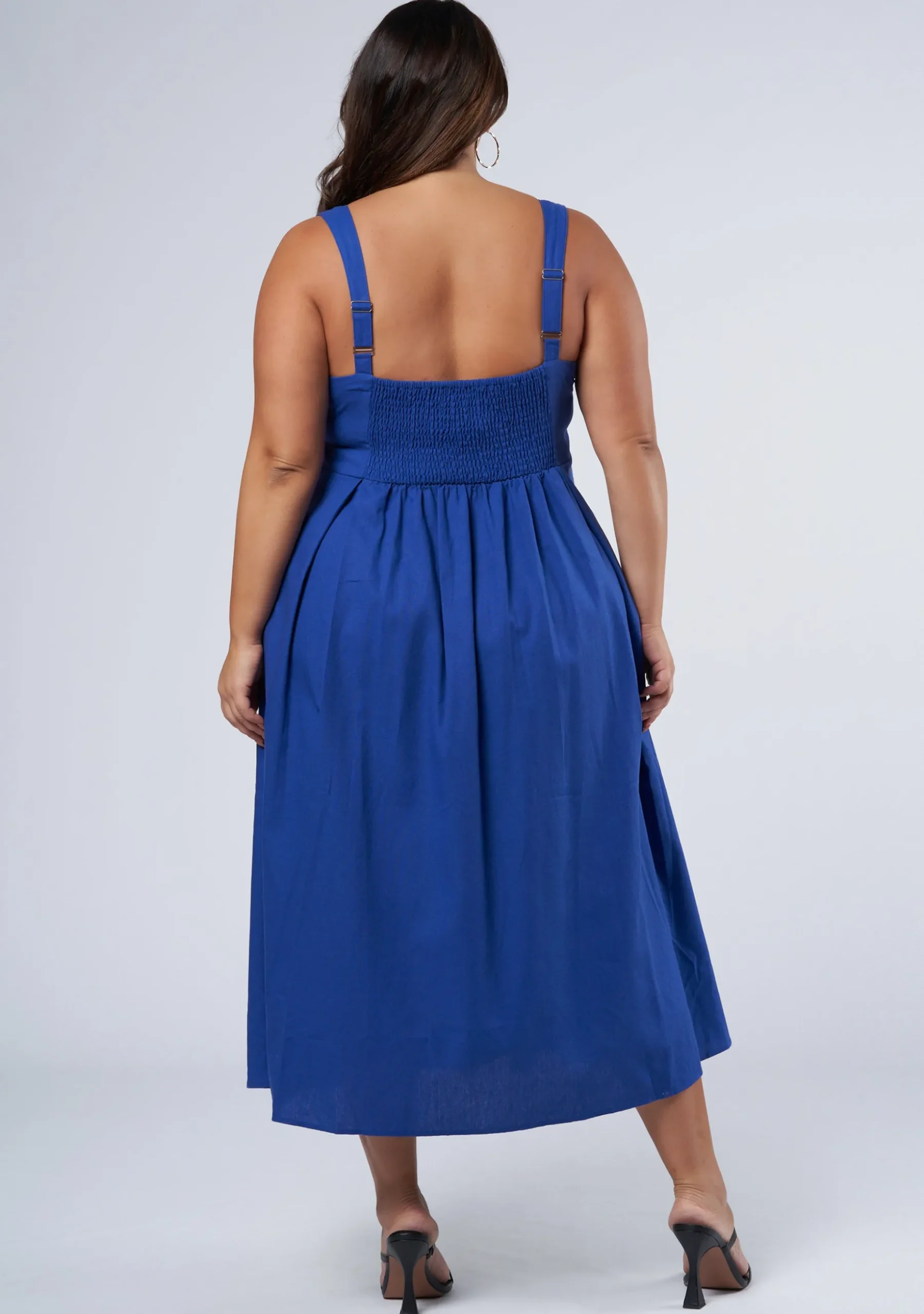Mia Button Through Midi Dress