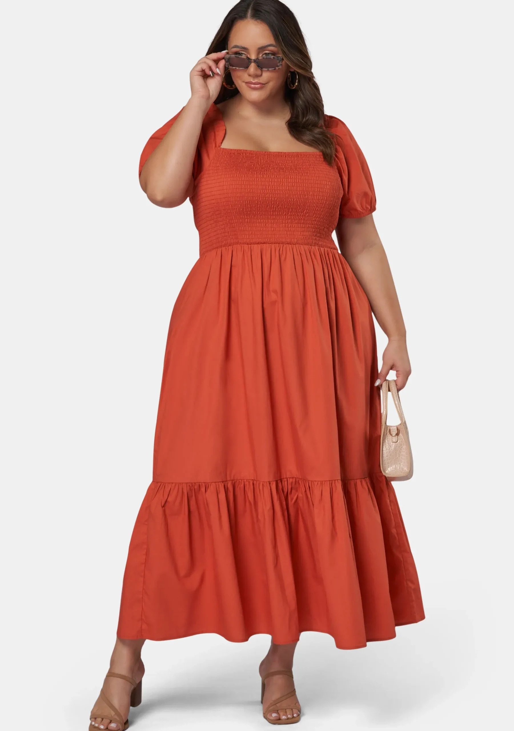 Mila Shirred Bodice Midi Dress