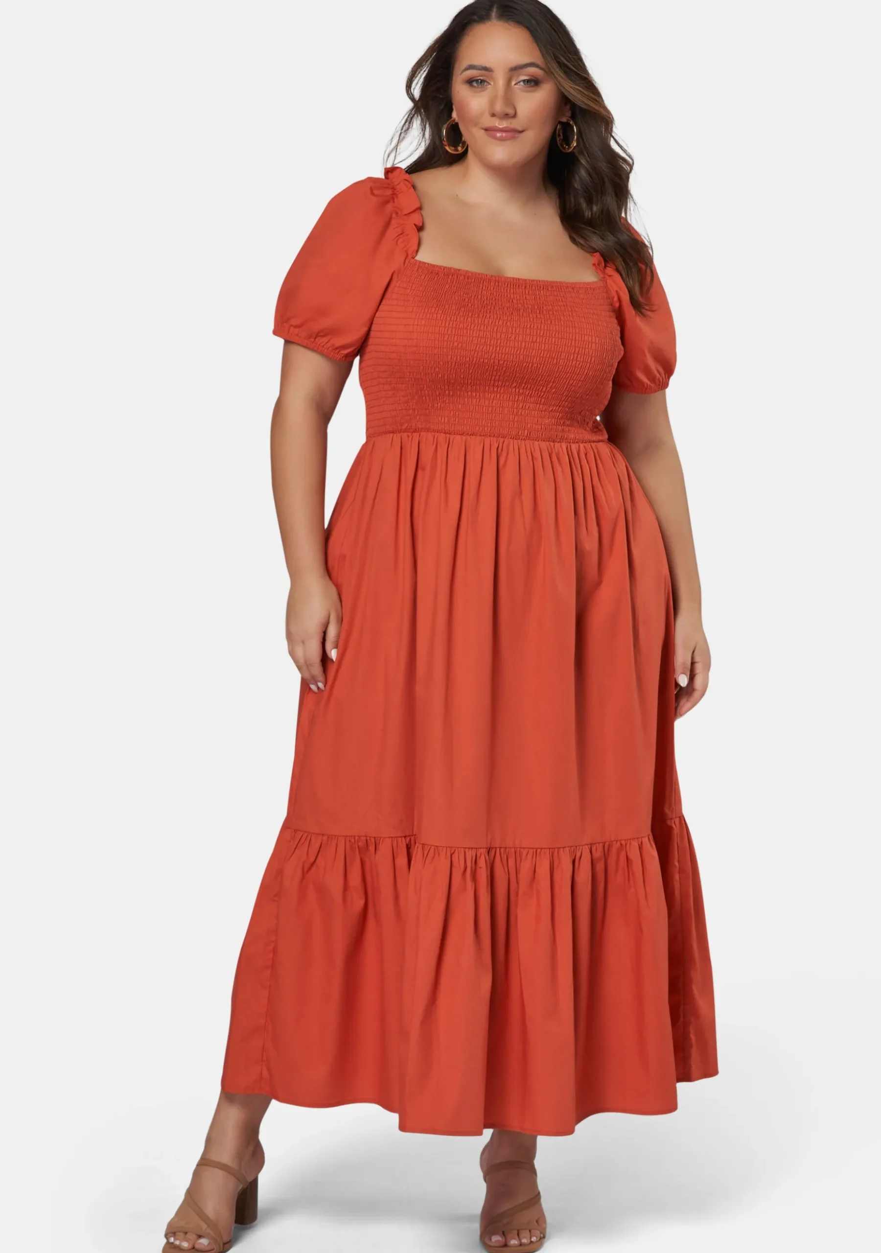 Mila Shirred Bodice Midi Dress