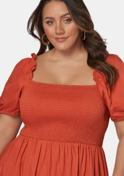 Mila Shirred Bodice Midi Dress
