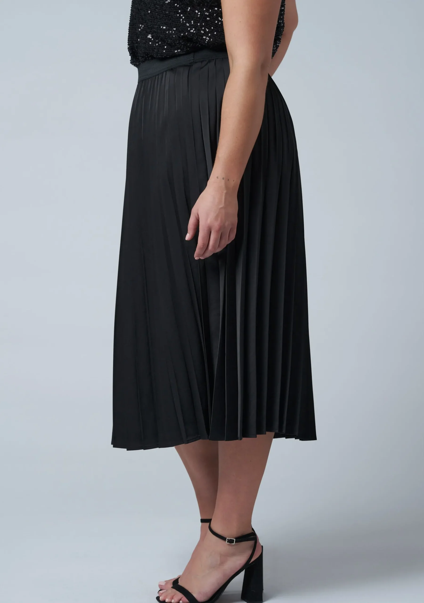 My Best Pleated Satin Skirt