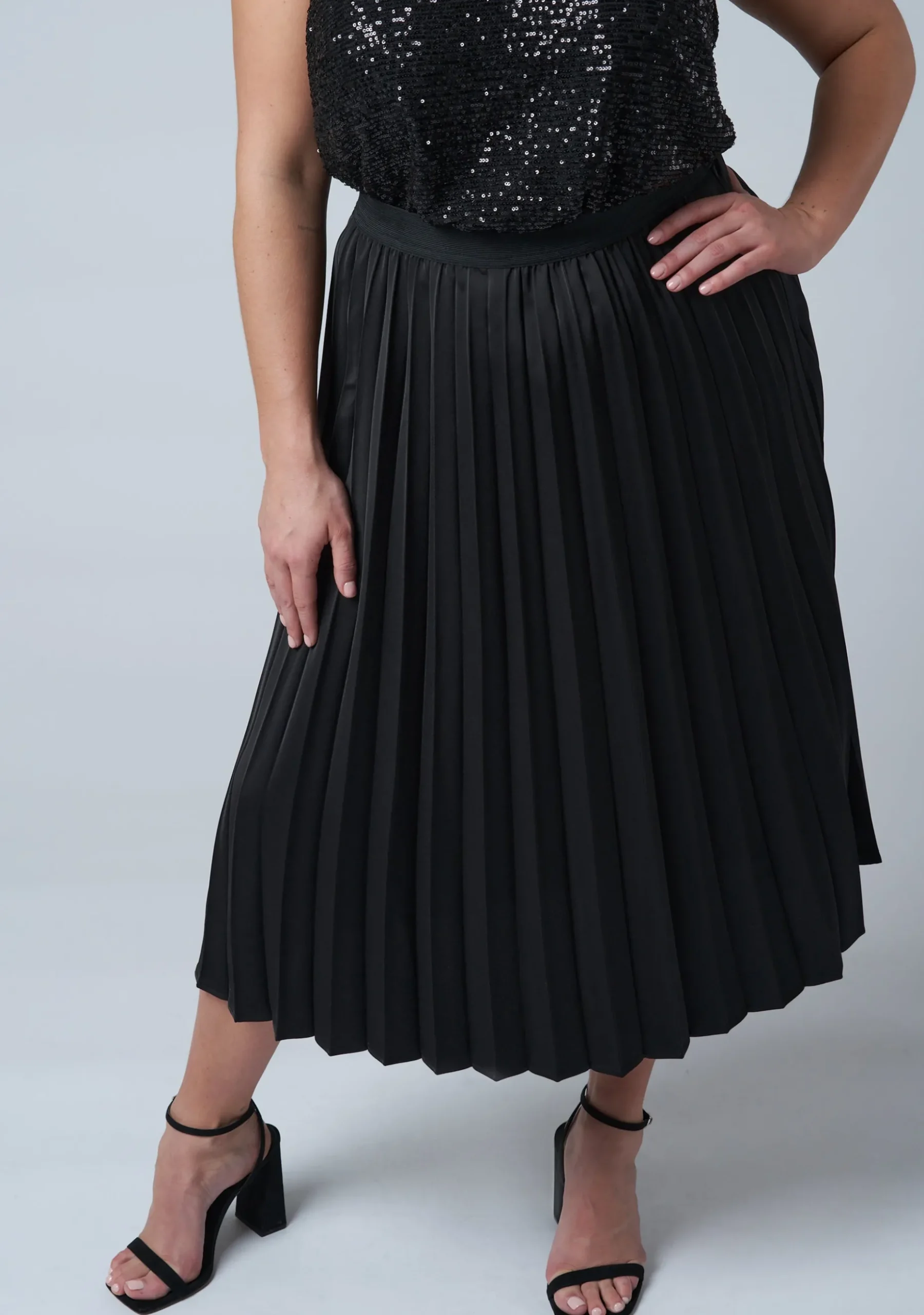 My Best Pleated Satin Skirt
