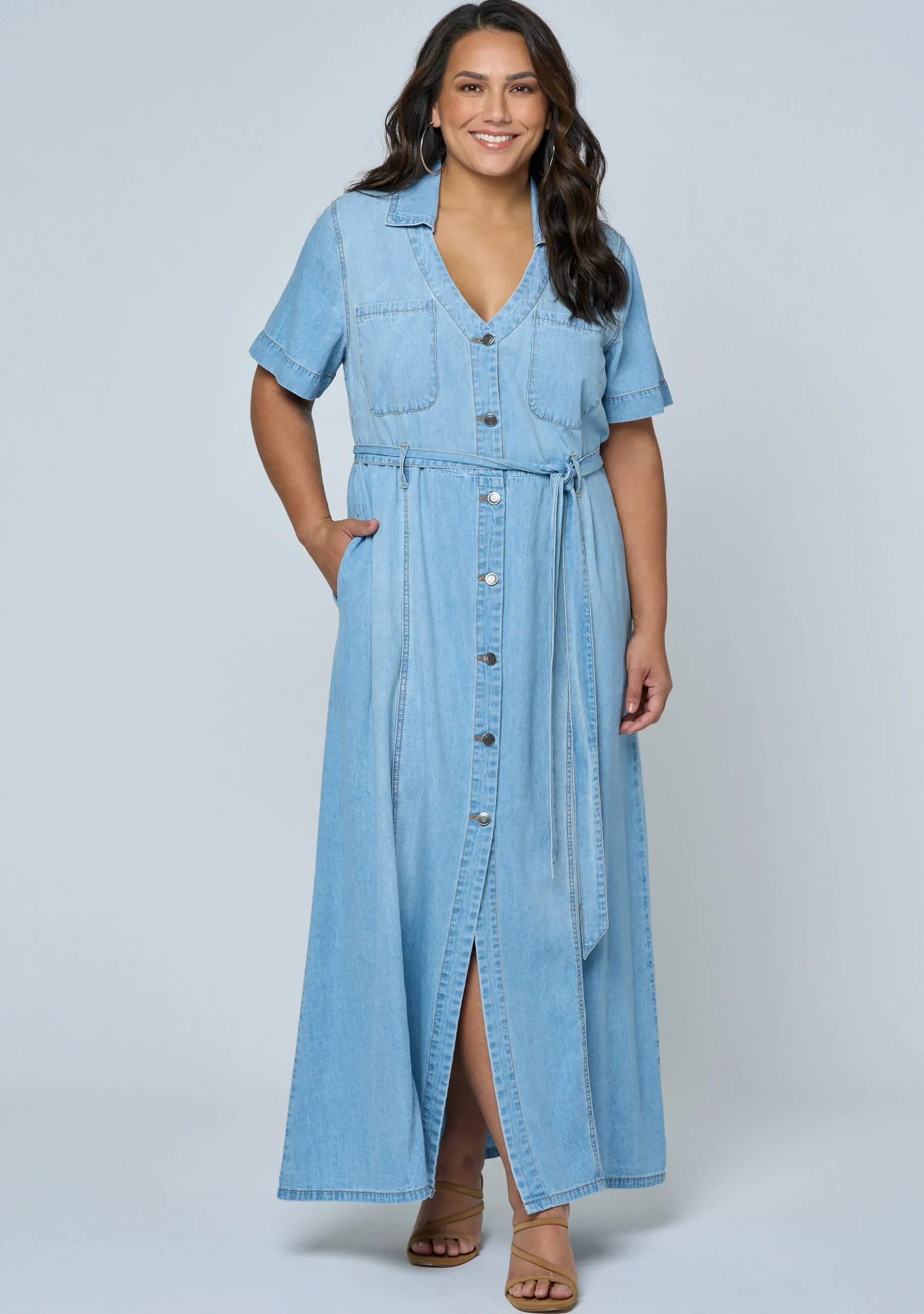Naomi Chambray Maxi Dress