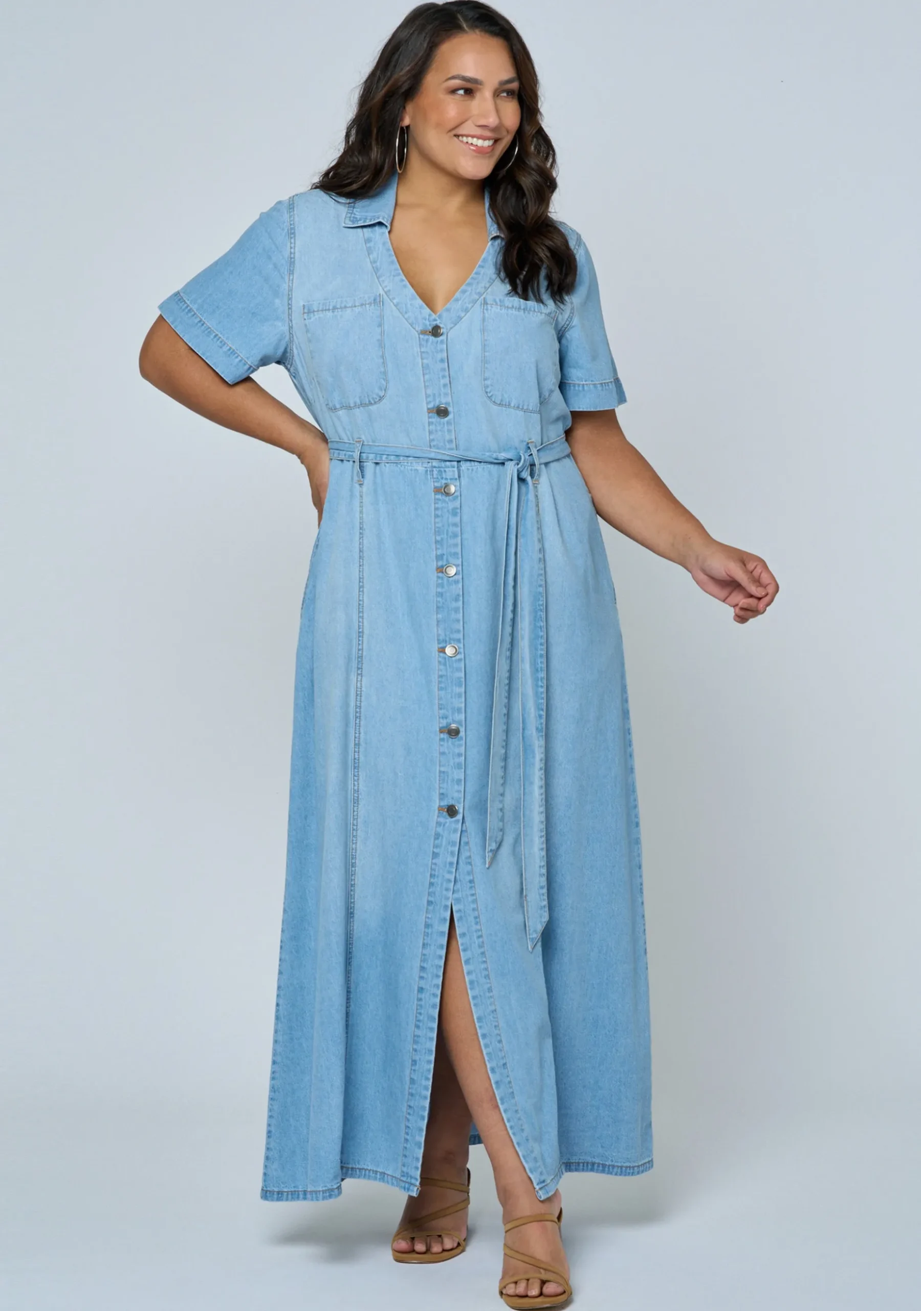 Naomi Chambray Maxi Dress