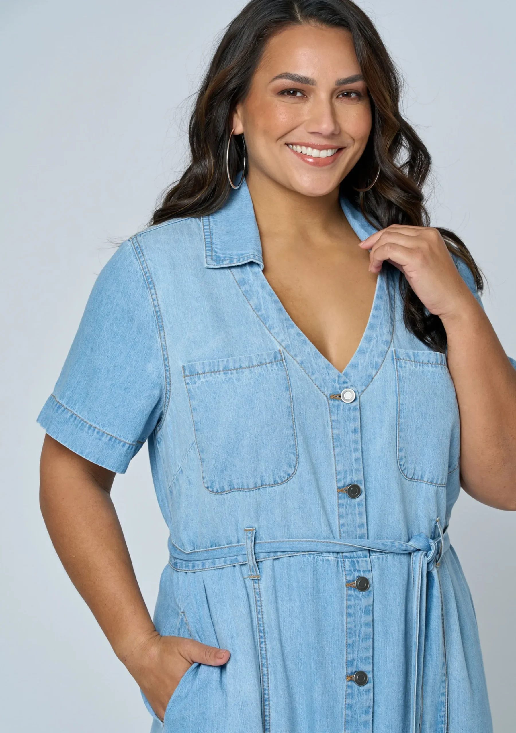 Naomi Chambray Maxi Dress