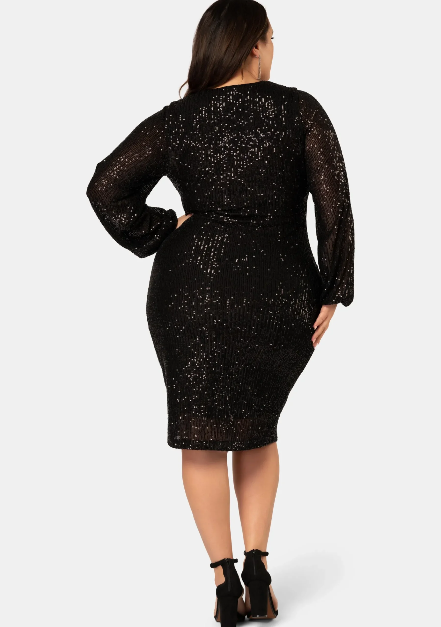 Pinky Promise Puff Sleeve Sequin Dress