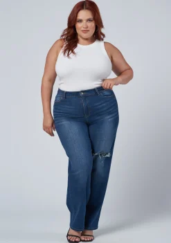 Ruby Straight Leg Distressed Jean