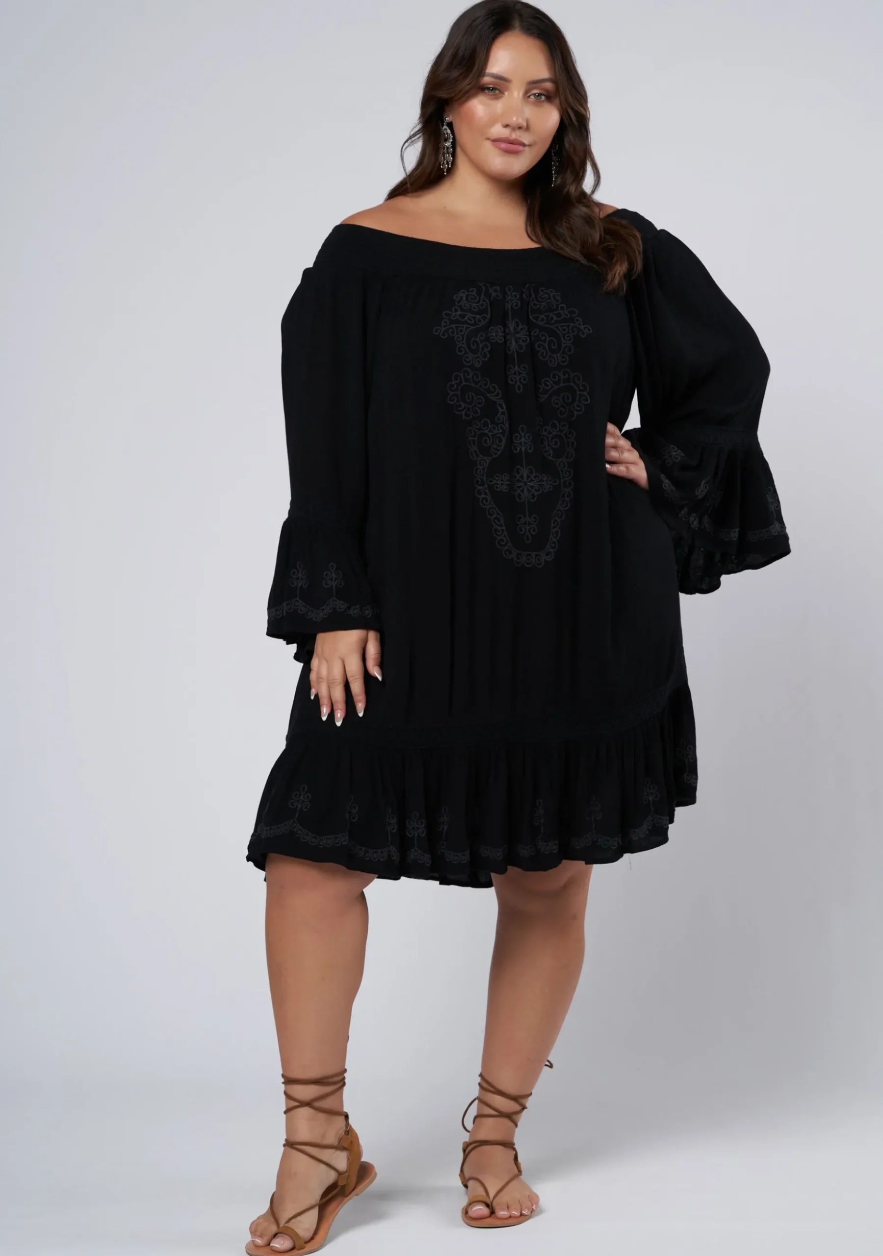 Serenity Embroidered Mini Dress