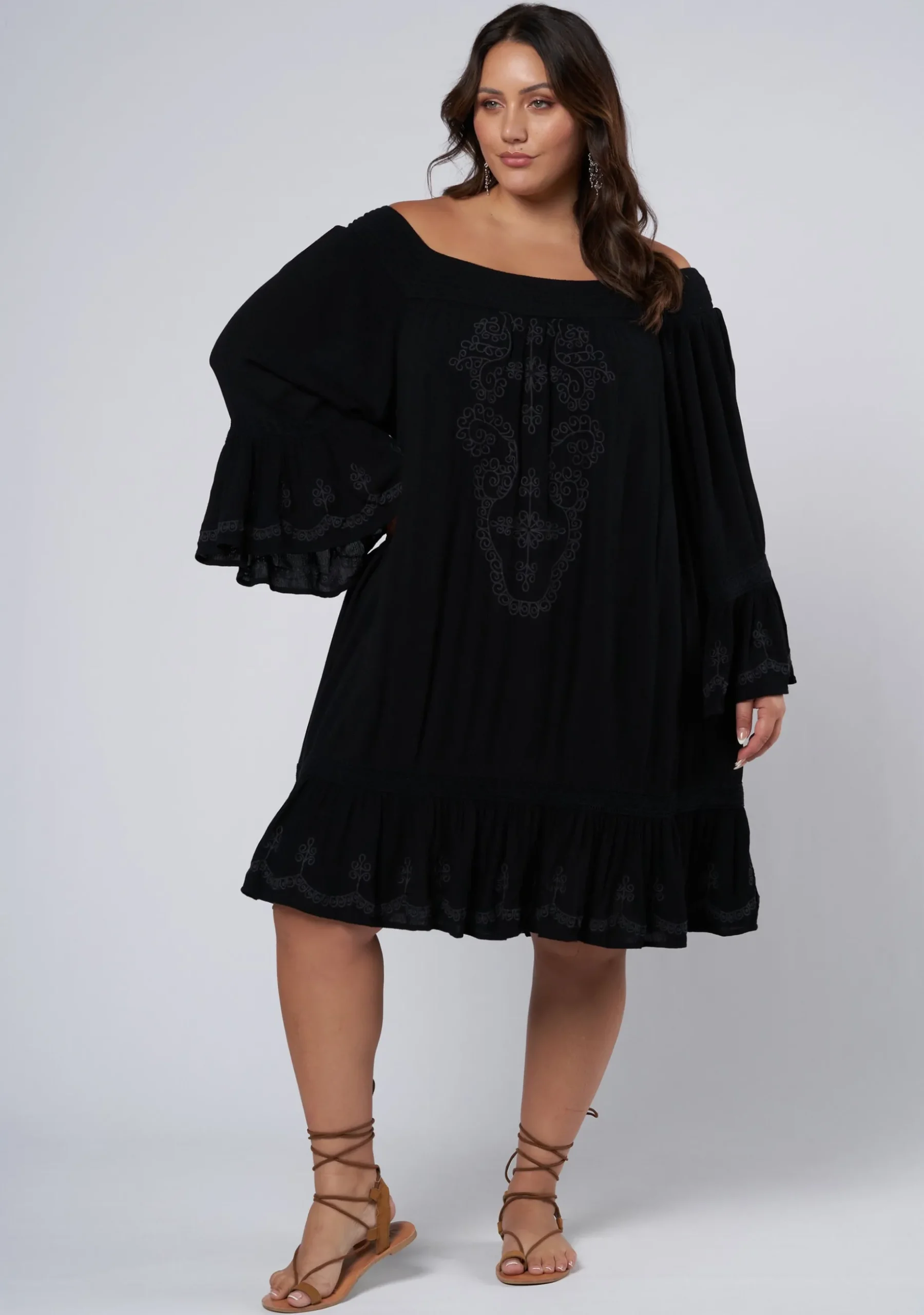 Serenity Embroidered Mini Dress