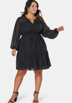 Sheer Silhouette Smock Dress