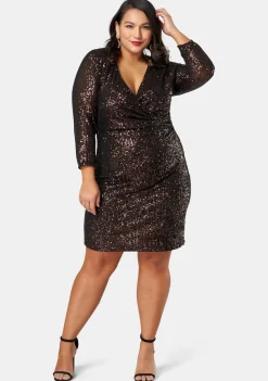 Smokin Hot Sequin Wrap Dress