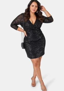 Smokin Hot Sequin Wrap Dress