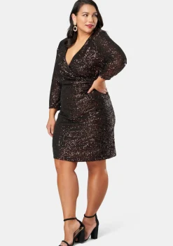 Smokin Hot Sequin Wrap Dress