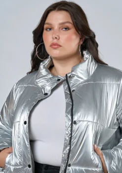 Superfly Silver Puffa Jacket