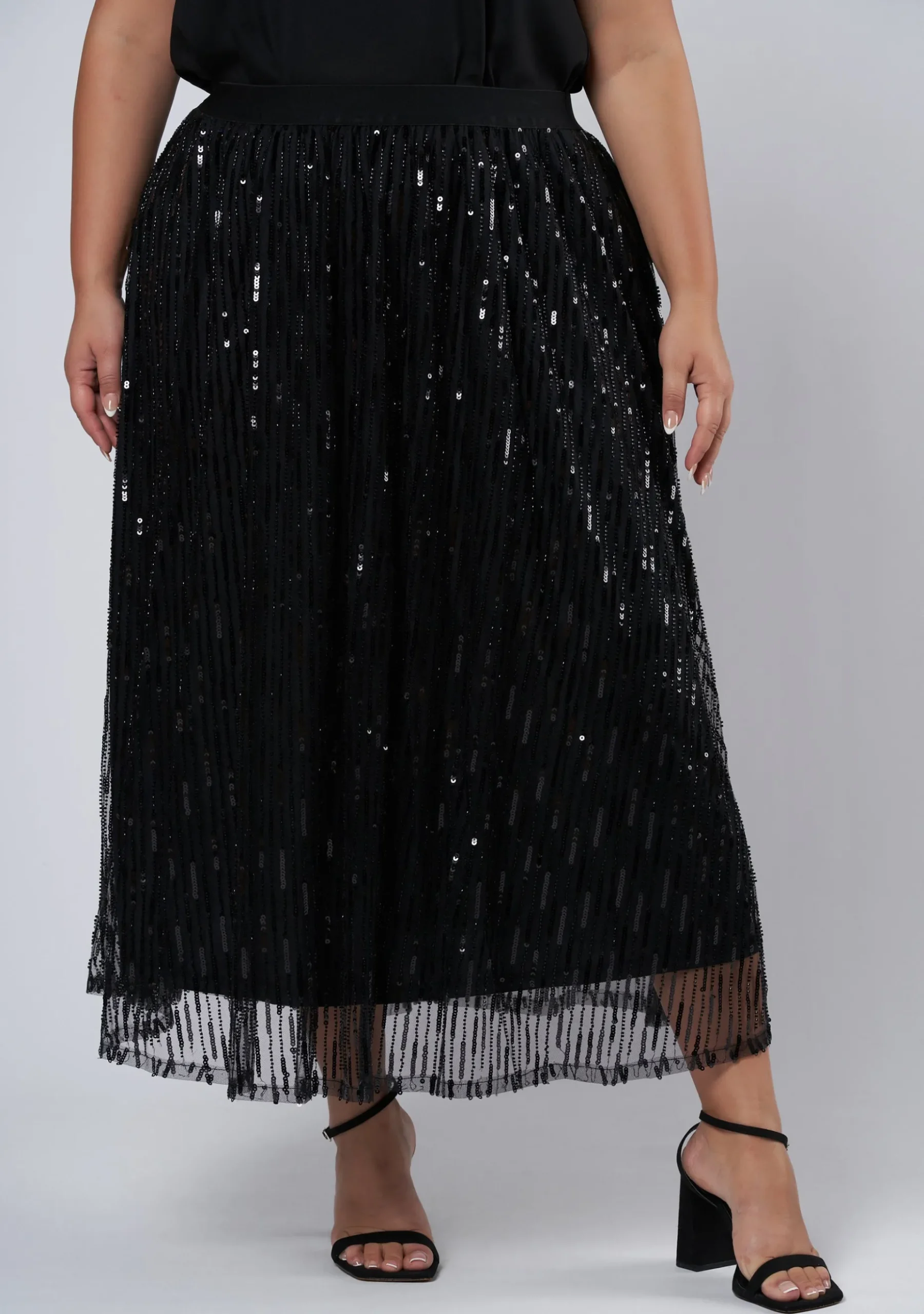 Tongue Tied Sequin Midi Skirt