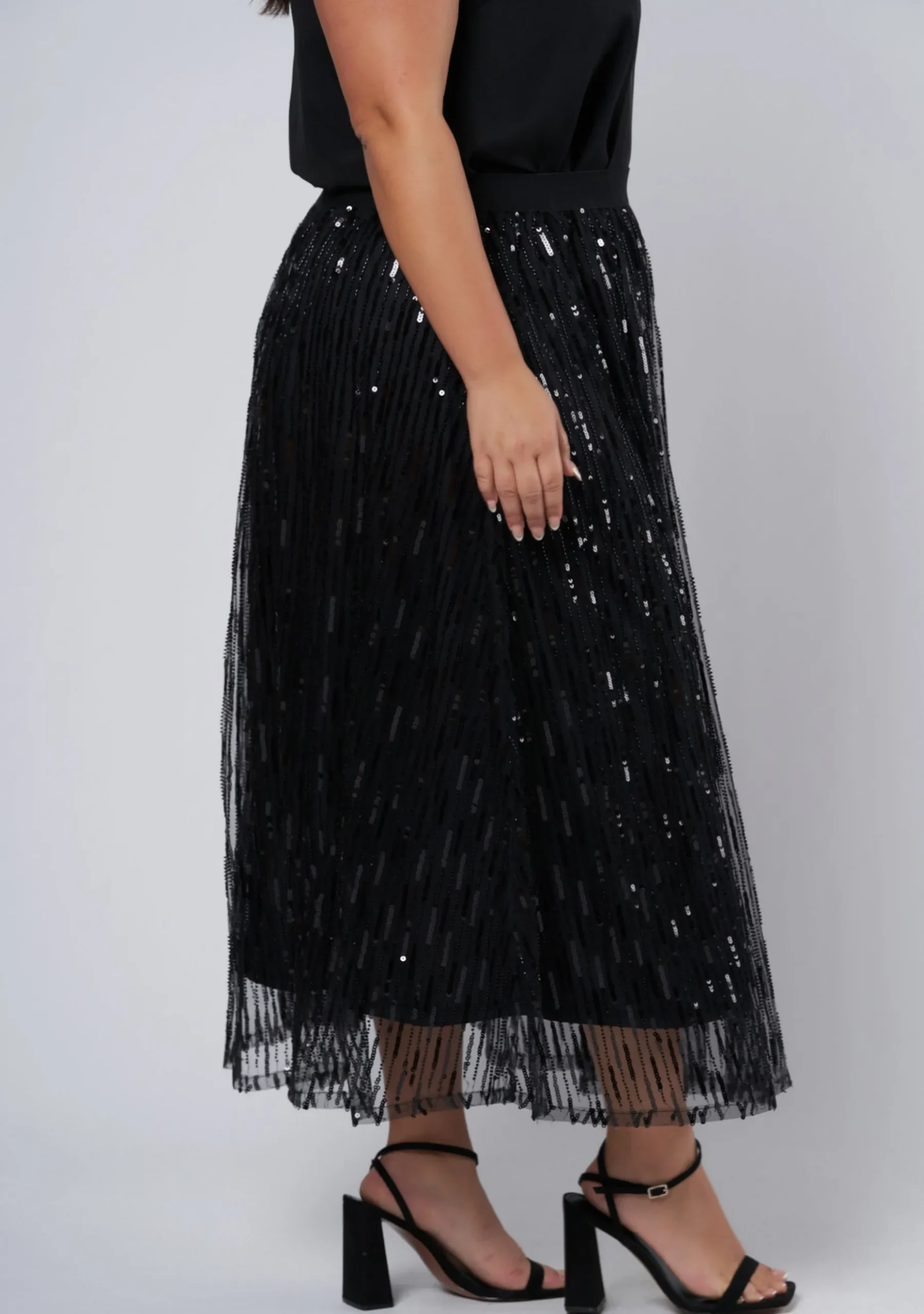 Tongue Tied Sequin Midi Skirt