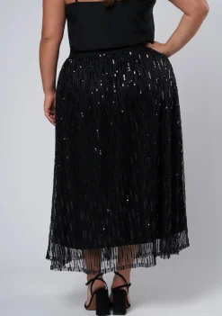 Tongue Tied Sequin Midi Skirt