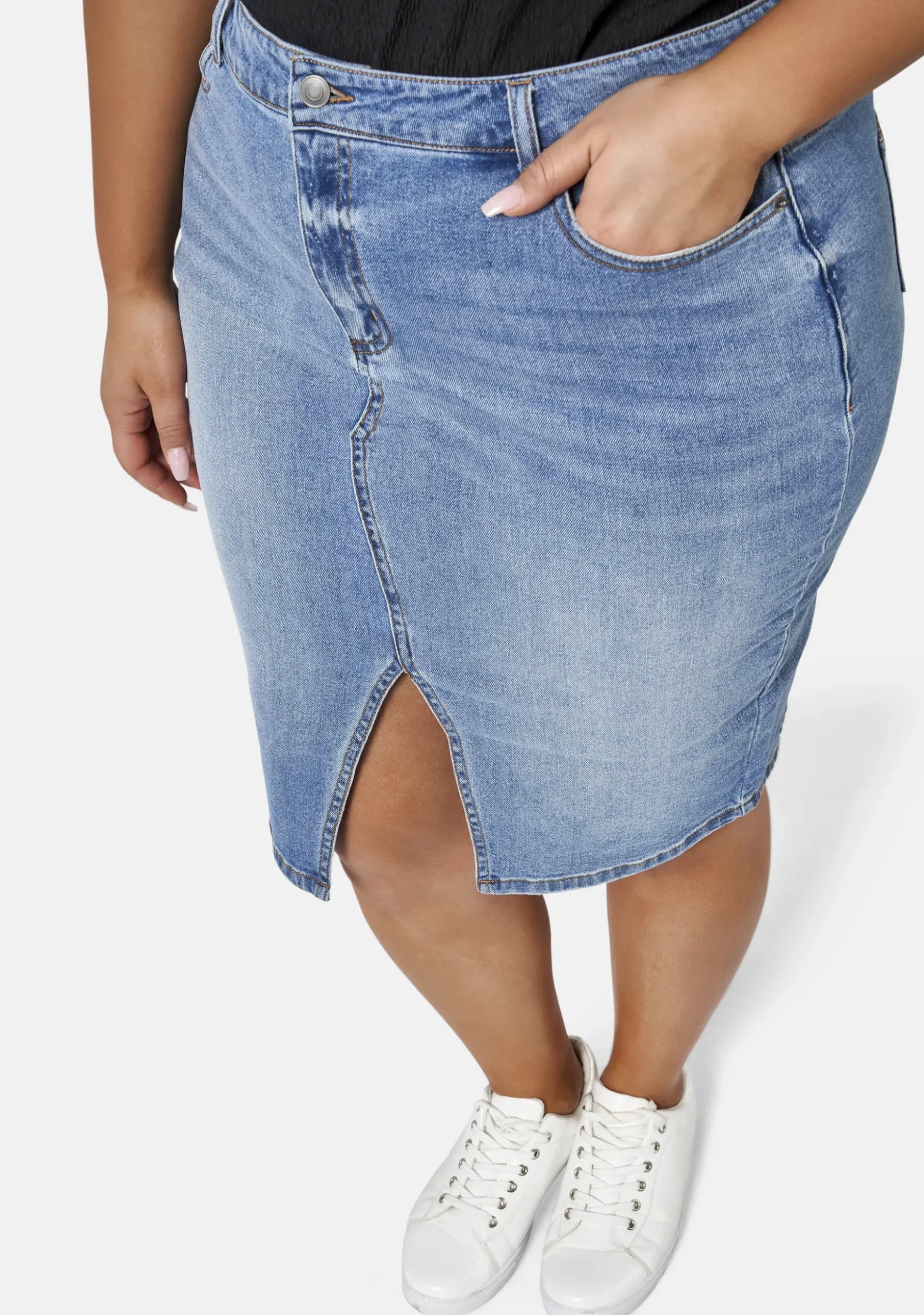 Two Men Down Denim Skirt